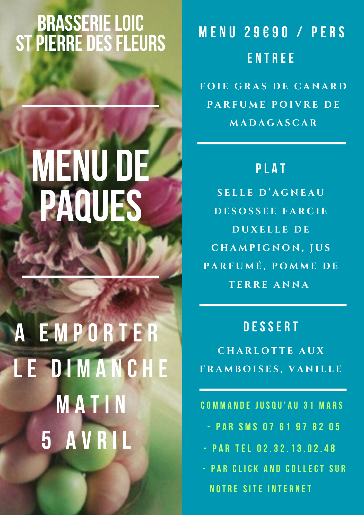 MENU DE PAQUES