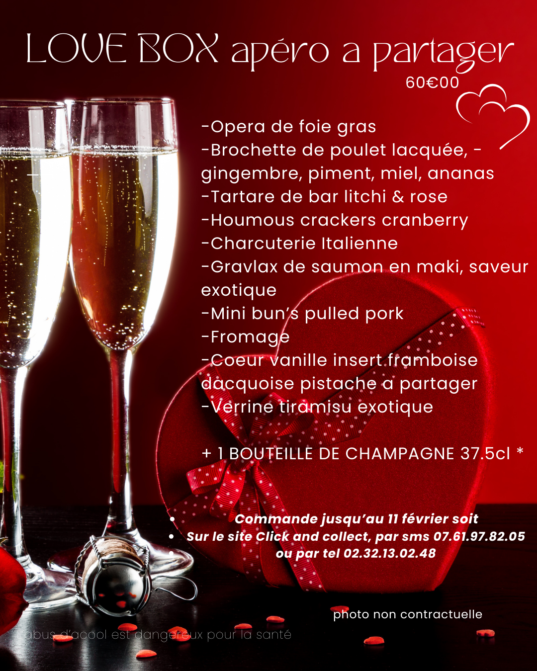 LOVE BOX APERO A PARTAGER + 1/2 BTLLE DE CHAMPAGNE